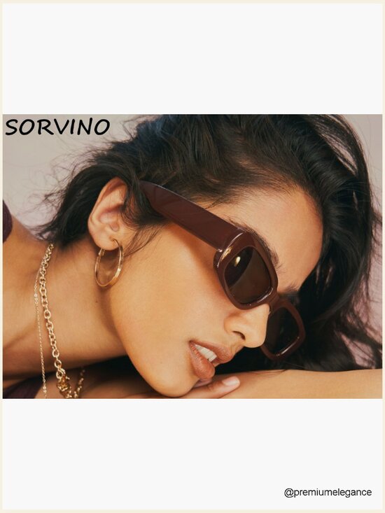 Rectangle Retro 90s Sunglasses UV400 Protection Black Square Frame